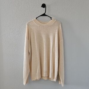 SHEIN Men's Knit Sweater Crewneck Long Sleeve Cream XL